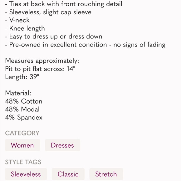 Peruvian Connection Tie Back V-Neck Sleeveless Black Dress Medium - Picture 9 of 9